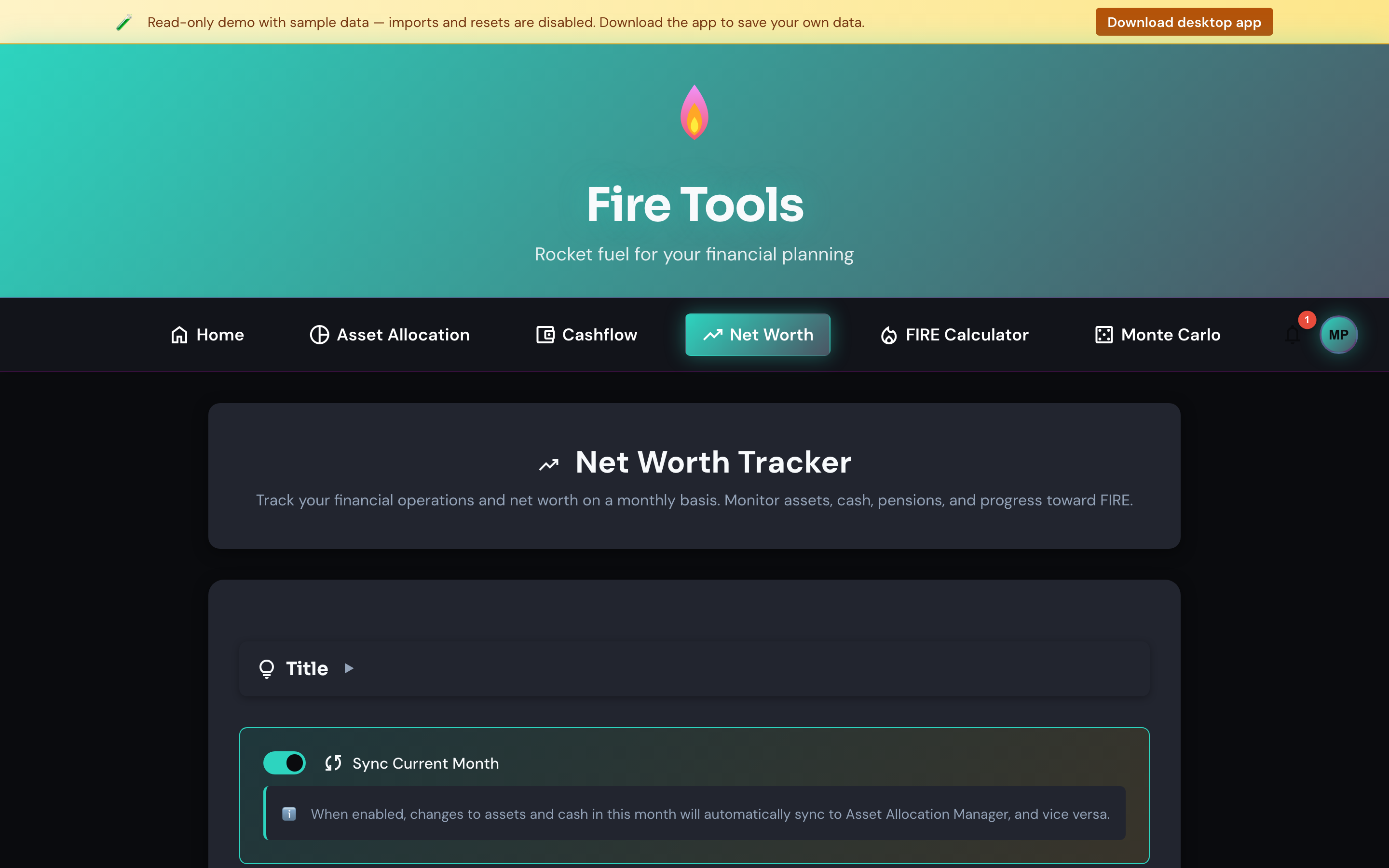 Net worth tracker